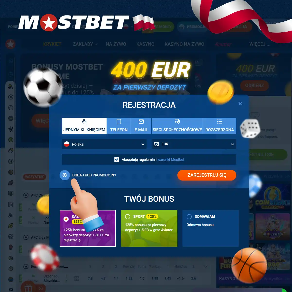 Kod promocyjny Mostbet daje korzyści graczom