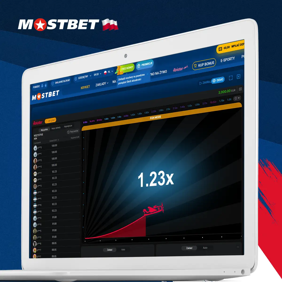 Popularna gra Aviator w Mostbet
