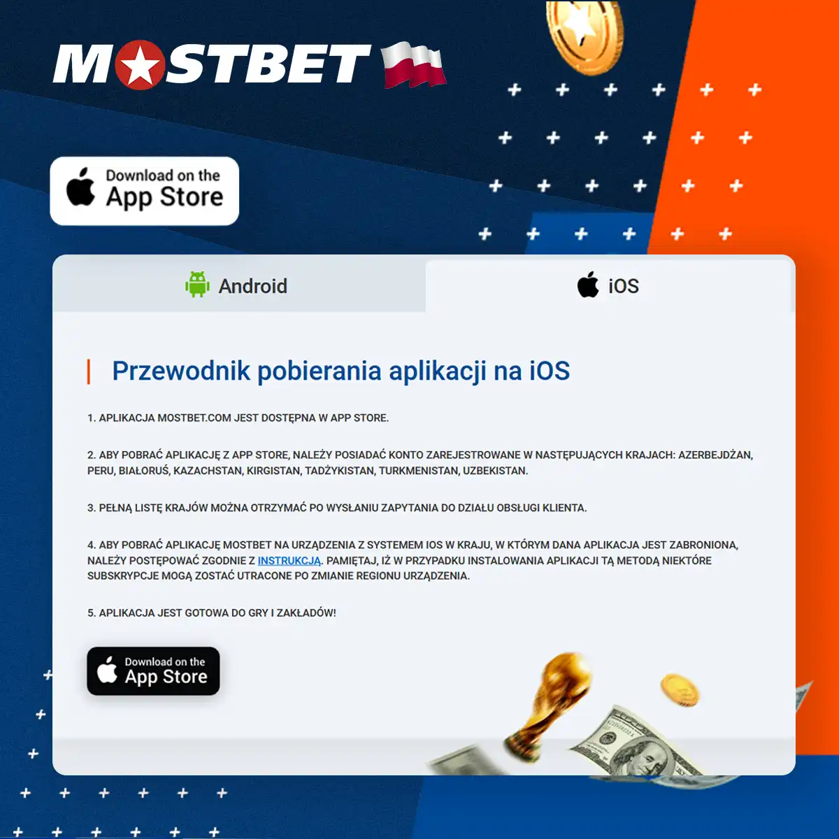 Instrukcja instalacji aplikacji Mostbet na iOS