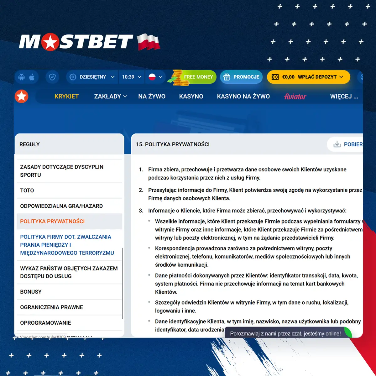 Mostbet gwarantuje bezpieczeństwo danych użytkowników