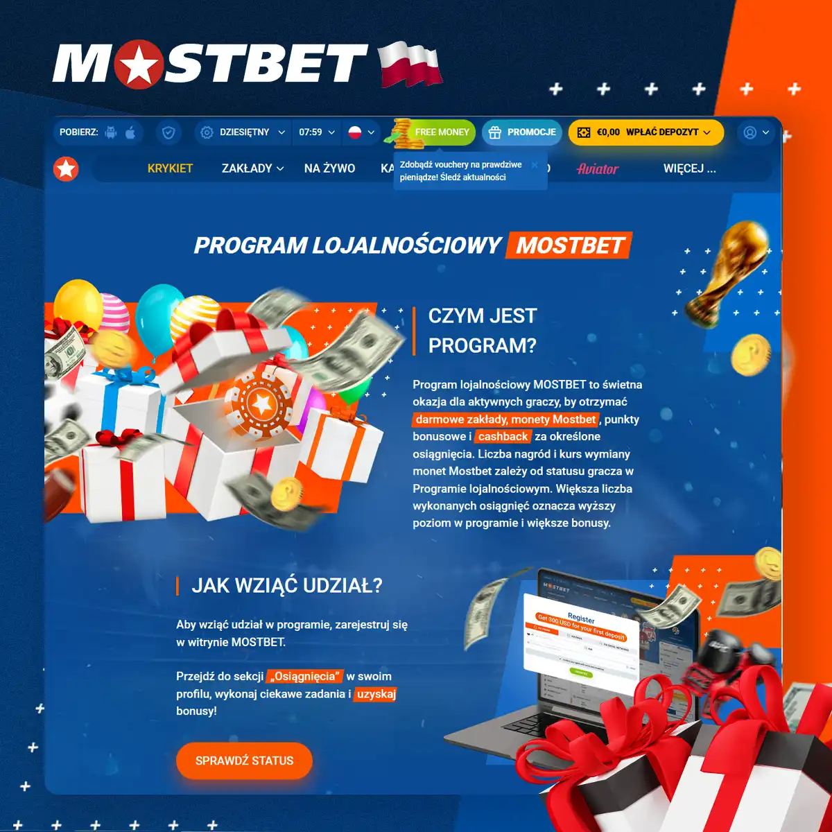 Jak wziąć udział w sportowym programie lojalnościowym w Mostbet?