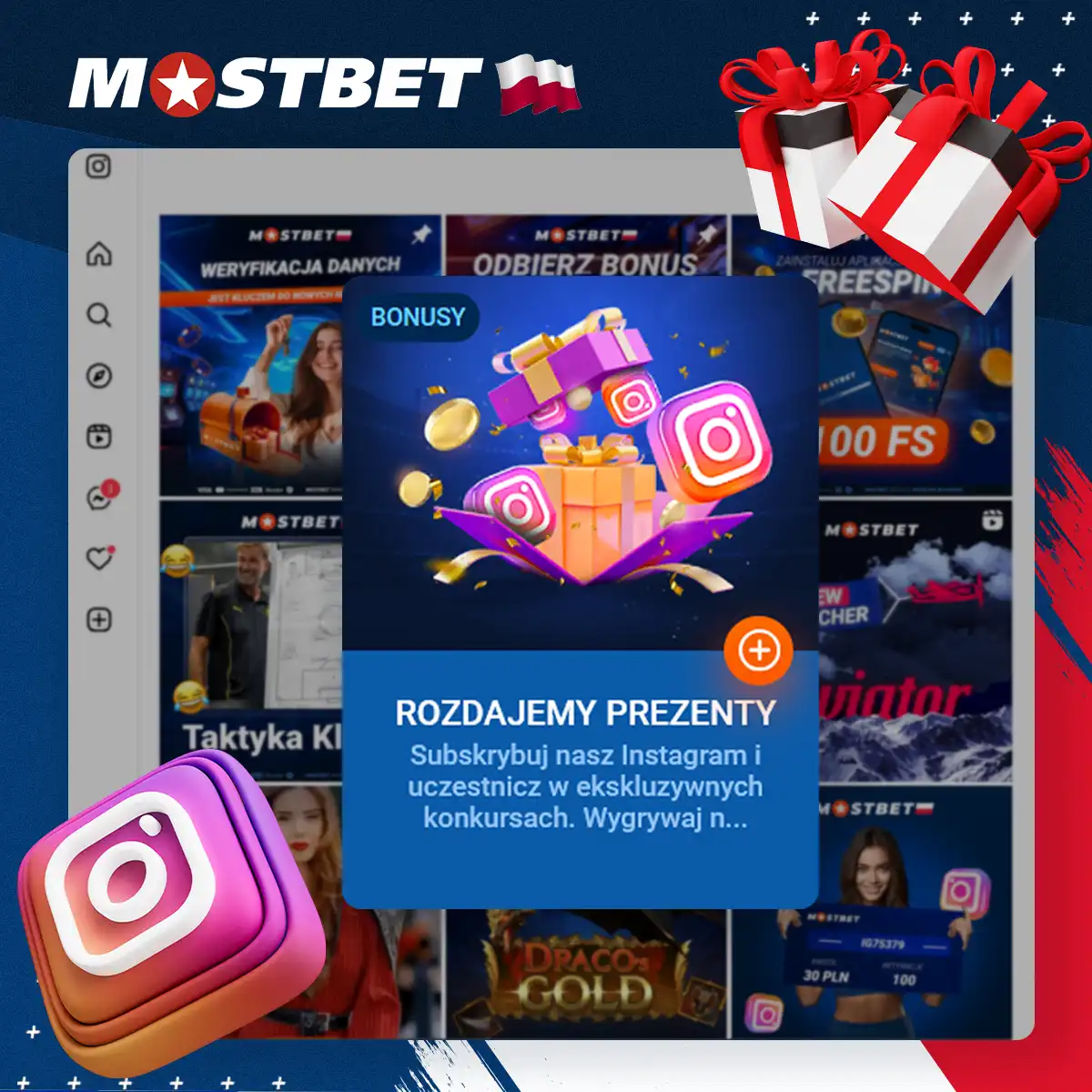 Subskrybuj instagram Mostbet w Polsce i otrzymaj bonus