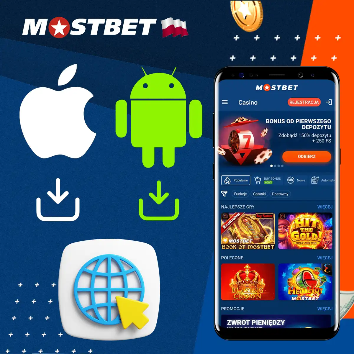 Porównanie wersji mobilnej i aplikacji Mostbet