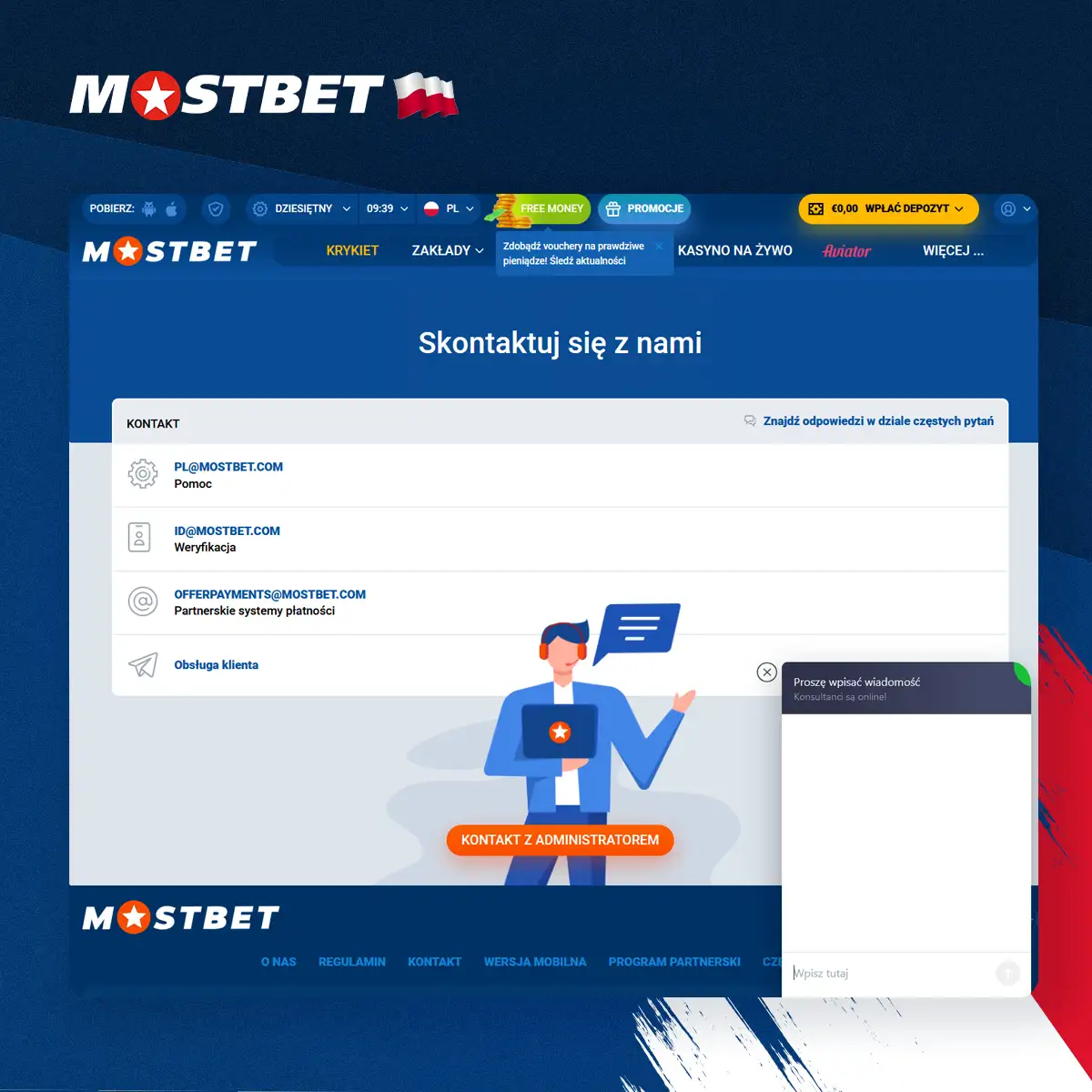 Dział wsparcia Mostbet odpowie na każde pytanie w krótkim czasie