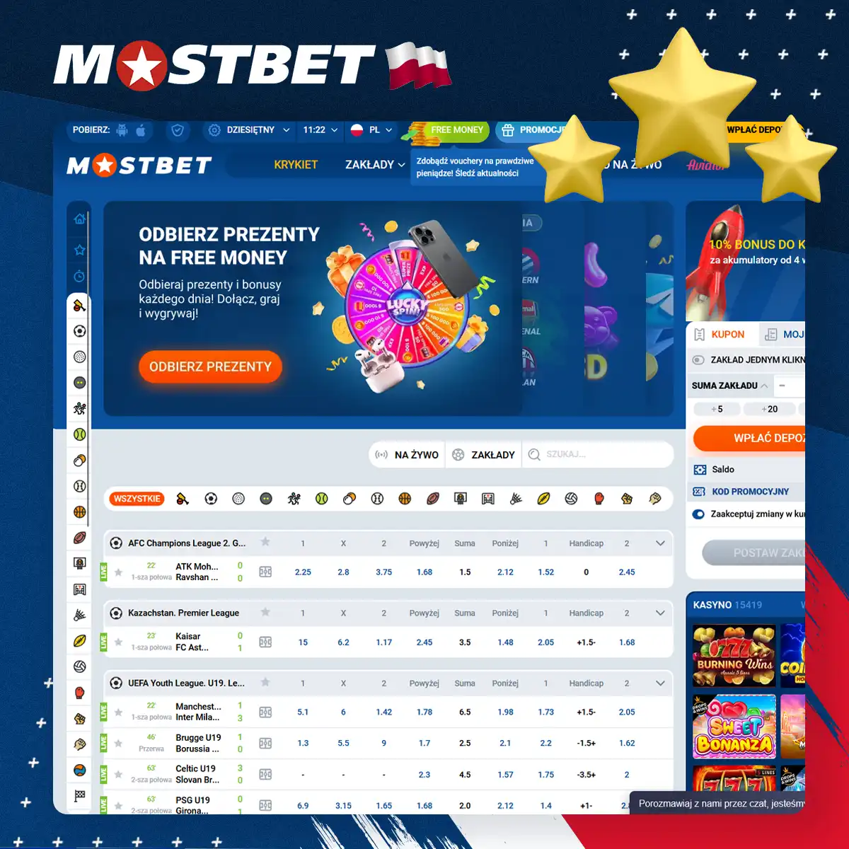 Zalety Mostbet dla polskich graczy